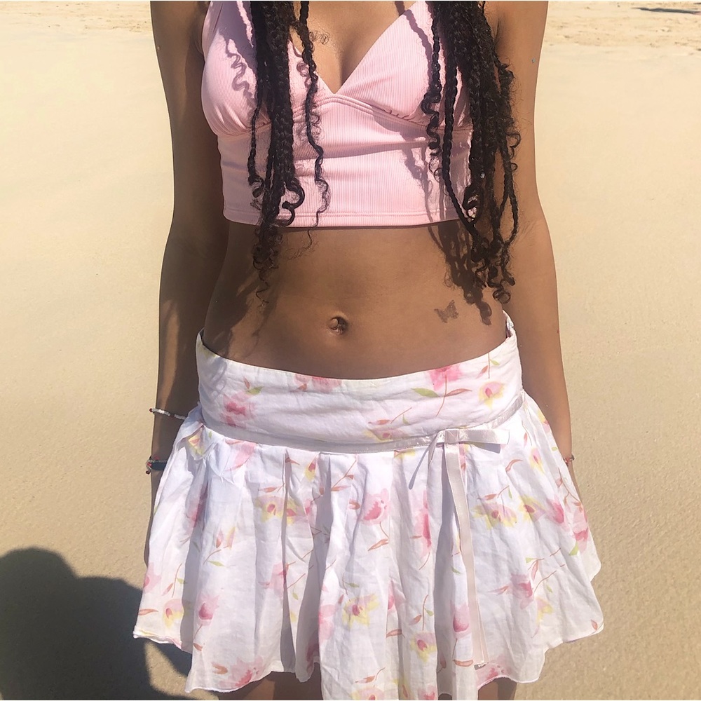 Garage floral low waisted 2000s micro skirt